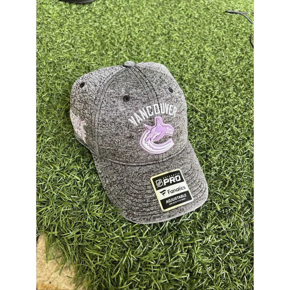 Vancouver Canucks Hockey Fights Cancer Stretch Fit Hat Cap Adult OSFM